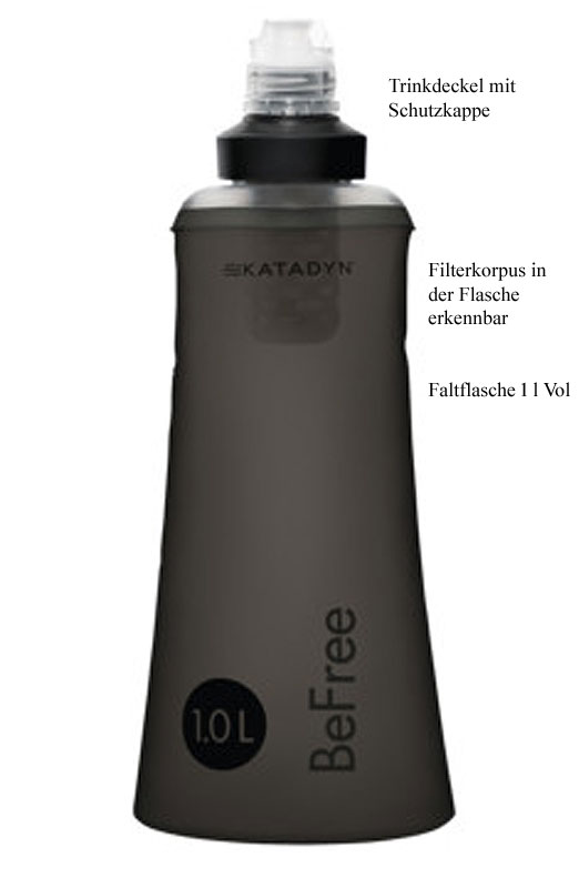 BeFree Water Filtration System 1L - black Edition