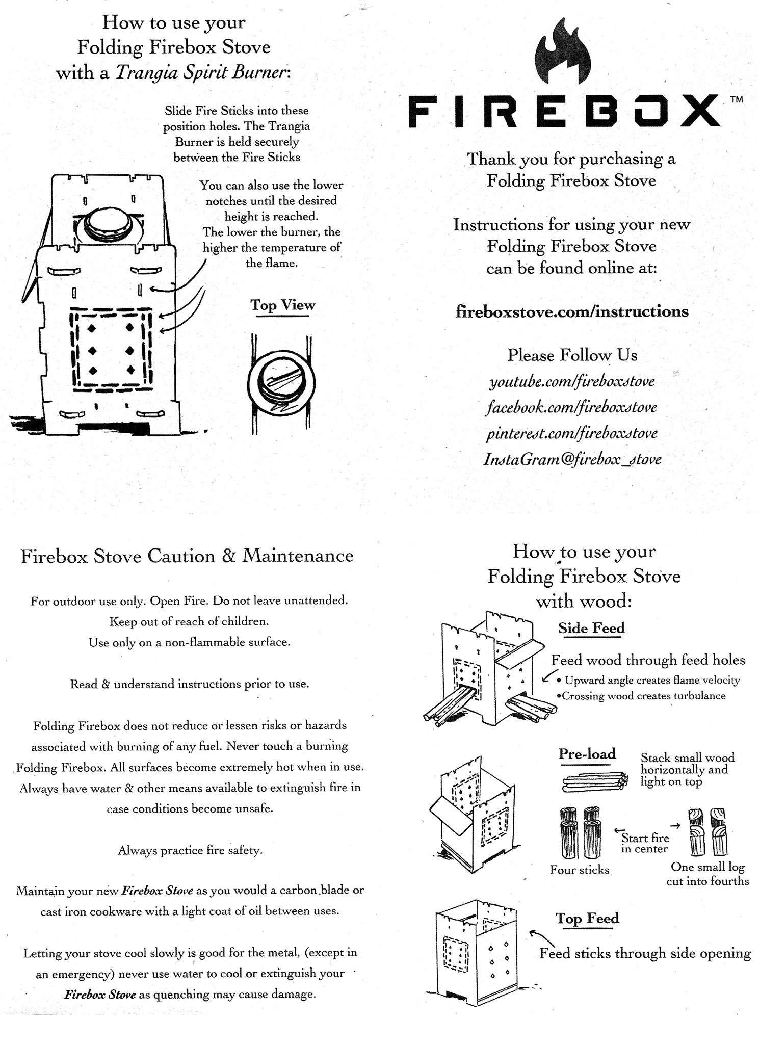 Firebox 5\" Firebox Stove Kit - Hobo