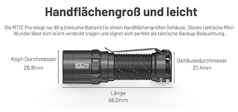 Nitecore MT1C Pro Taschenlampe Nitecore MT1C Pro Taschenlampe