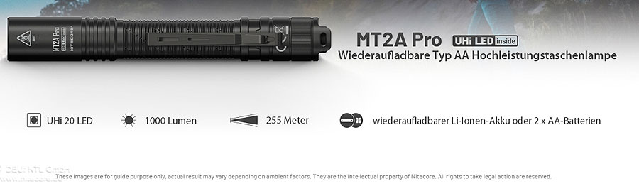 Nitecore MT2A Pro - 1000 lum Nitecore MT2A Pro - 1000 lum