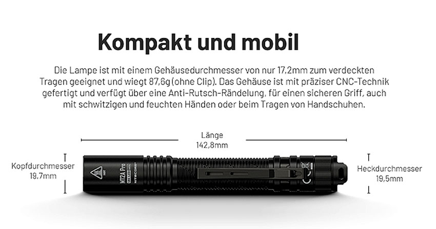 Nitecore MT2A Pro - 1000 lum Nitecore MT2A Pro - 1000 lum