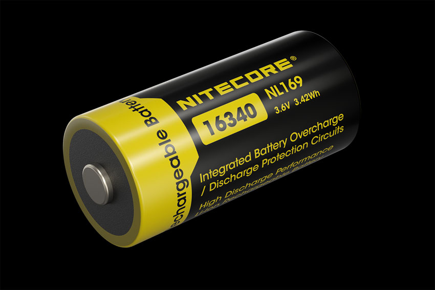 Nitecore Lithium Ionen Akku Typ 16340 3,6V  950mAh