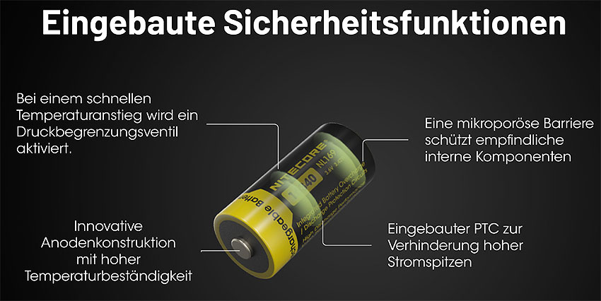 Nitecore Lithium Ionen Akku Typ 16340 3,6V 950mAh Nitecore Lithium Ionen Akku Typ 16340 3,6V 950mAh