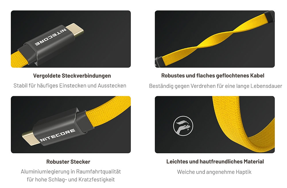 Nitecore USB-C kurzes magnetisches Ladekabel