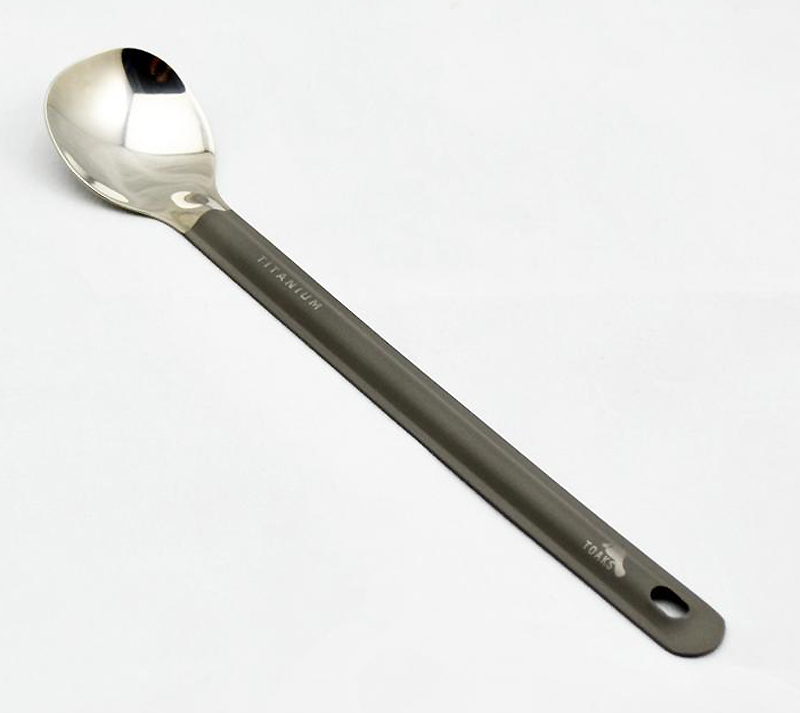 Titanium long-handle spoon