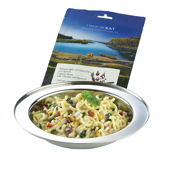 Trek´n Eat Hühnchen in Sahnenudeln mit Spinat