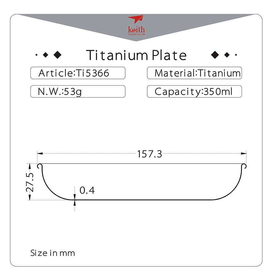 Keith Titanium Titanium Plate 350 ml