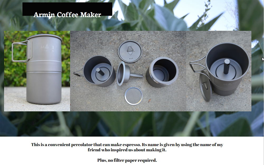 MAXI life enhance Armin Coffeemaker MAXI life enhance Armin Coffeemaker