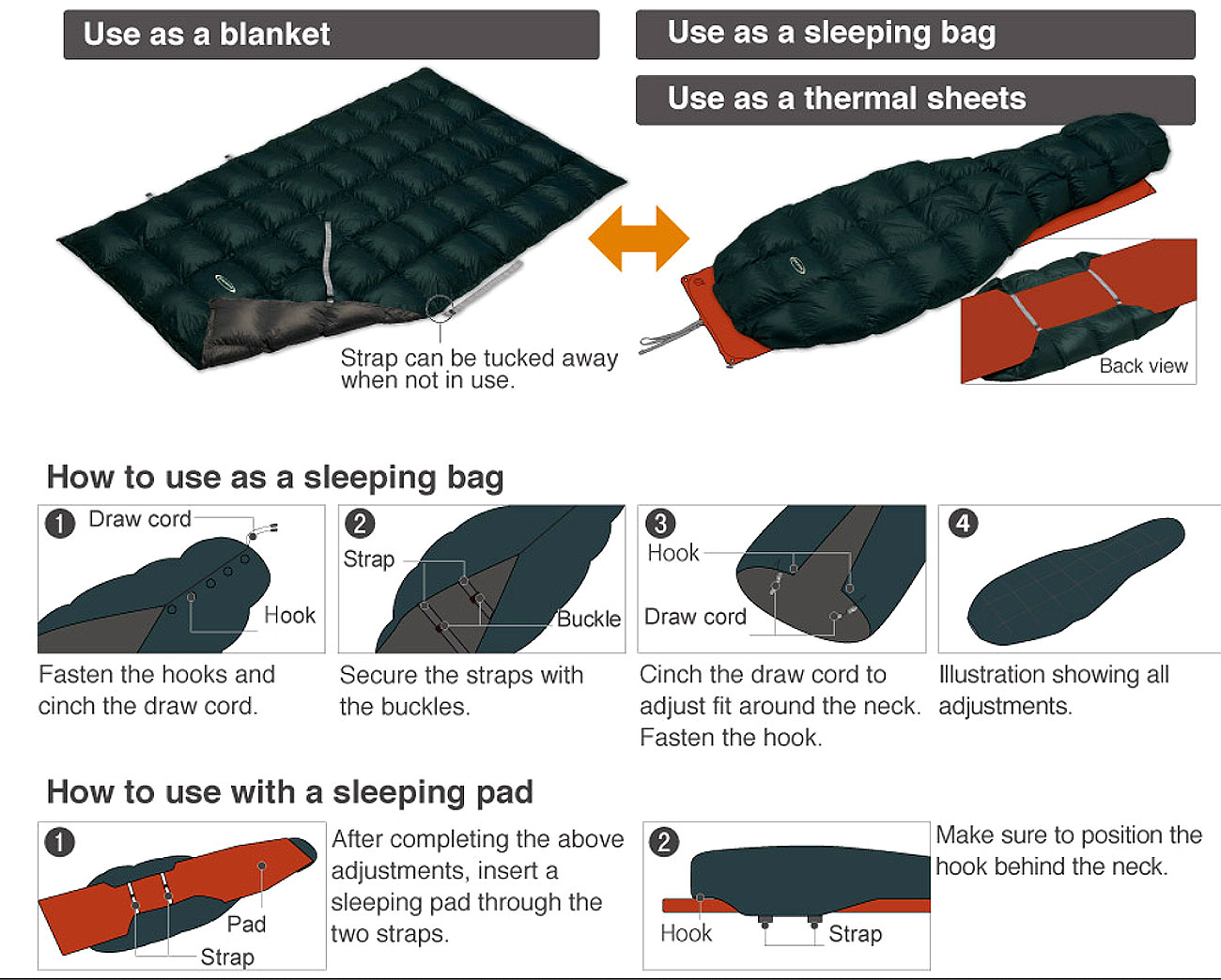 Mont-Bell Down Sleeping Wrap #5 long Mont-Bell Down Sleeping Wrap #5 long