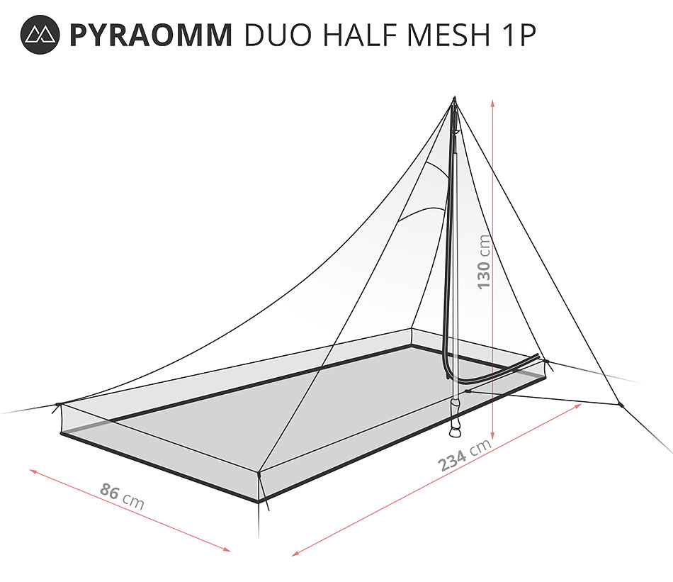 Liteway PyraOmm Duo Mesh Half Inner Tent für Duo Tarp 1 P